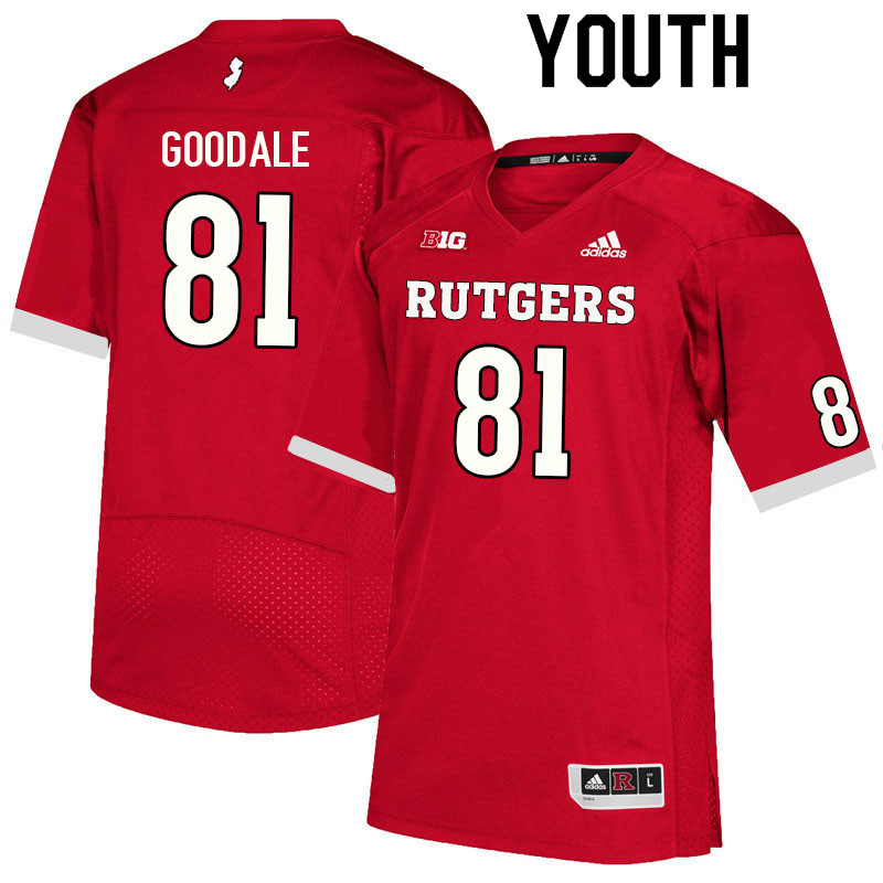 Youth #81 Zach Goodale Rutgers Scarlet Knights College Football Jerseys Sale-Scarlet